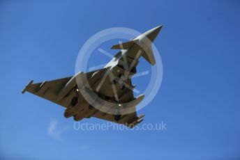 RAF Coningsby. Eurofighter Typhoon FGR4 with empty inner pylons and a targeting pod comes in to land. 2nd June 2021. World © Octane Photographic