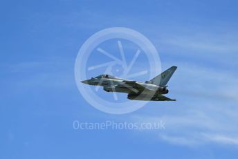 RAF Coningsby. Eurofighter Typhoon FGR4 ZK328 (3 Sqn) with targeting pod takes off. 2nd June 2021. World © Octane Photographic