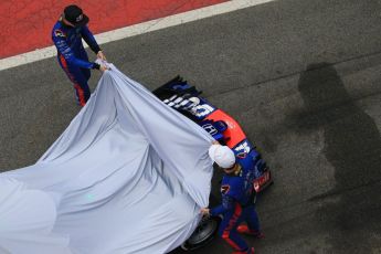 World © Octane Photographic Ltd. Formula 1 – Winter Test 1. Scuderia Toro Rosso STR13 Car Launch with Brendon Hartley and Pierre Gasly. Circuit de Barcelona-Catalunya, Spain. Monday 26th February 2018.