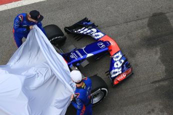 World © Octane Photographic Ltd. Formula 1 – Winter Test 1. Scuderia Toro Rosso STR13 Car Launch with Brendon Hartley and Pierre Gasly. Circuit de Barcelona-Catalunya, Spain. Monday 26th February 2018.