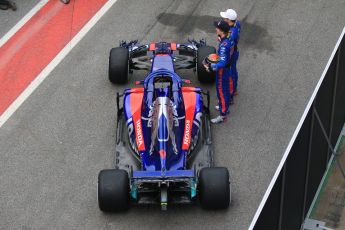 World © Octane Photographic Ltd. Formula 1 – Winter Test 1. Scuderia Toro Rosso STR13 Car Launch with Brendon Hartley and Pierre Gasly. Circuit de Barcelona-Catalunya, Spain. Monday 26th February 2018.