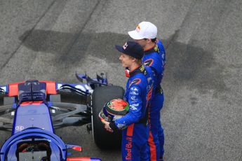 World © Octane Photographic Ltd. Formula 1 – Winter Test 1. Scuderia Toro Rosso STR13 Car Launch with Brendon Hartley and Pierre Gasly. Circuit de Barcelona-Catalunya, Spain. Monday 26th February 2018.