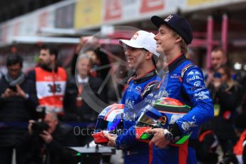 World © Octane Photographic Ltd. Formula 1 – Winter Test 1. Scuderia Toro Rosso STR13 Car Launch with Brendon Hartley and Pierre Gasly. Circuit de Barcelona-Catalunya, Spain. Monday 26th February 2018.