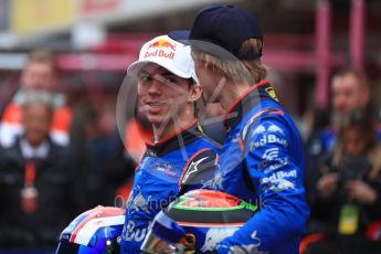 World © Octane Photographic Ltd. Formula 1 – Winter Test 1. Scuderia Toro Rosso STR13 Car Launch with Brendon Hartley and Pierre Gasly. Circuit de Barcelona-Catalunya, Spain. Monday 26th February 2018.