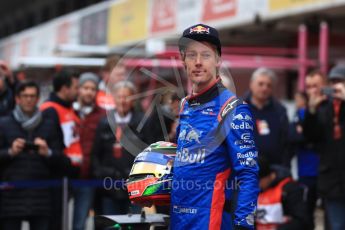 World © Octane Photographic Ltd. Formula 1 – Winter Test 1. Scuderia Toro Rosso STR13 Car Launch with Brendon Hartley and Pierre Gasly. Circuit de Barcelona-Catalunya, Spain. Monday 26th February 2018.
