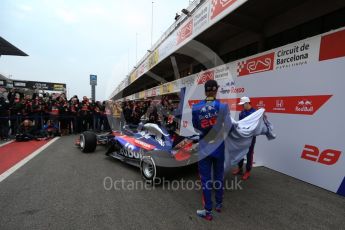 World © Octane Photographic Ltd. Formula 1 – Winter Test 1. Scuderia Toro Rosso STR13 Car Launch with Brendon Hartley and Pierre Gasly. Circuit de Barcelona-Catalunya, Spain. Monday 26th February 2018.