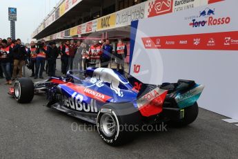 World © Octane Photographic Ltd. Formula 1 – Winter Test 1. Scuderia Toro Rosso STR13 Car Launch with Brendon Hartley and Pierre Gasly. Circuit de Barcelona-Catalunya, Spain. Monday 26th February 2018.